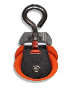 Pulley 1 7/8" 47.6mm SST/plastic roller with suspension eye